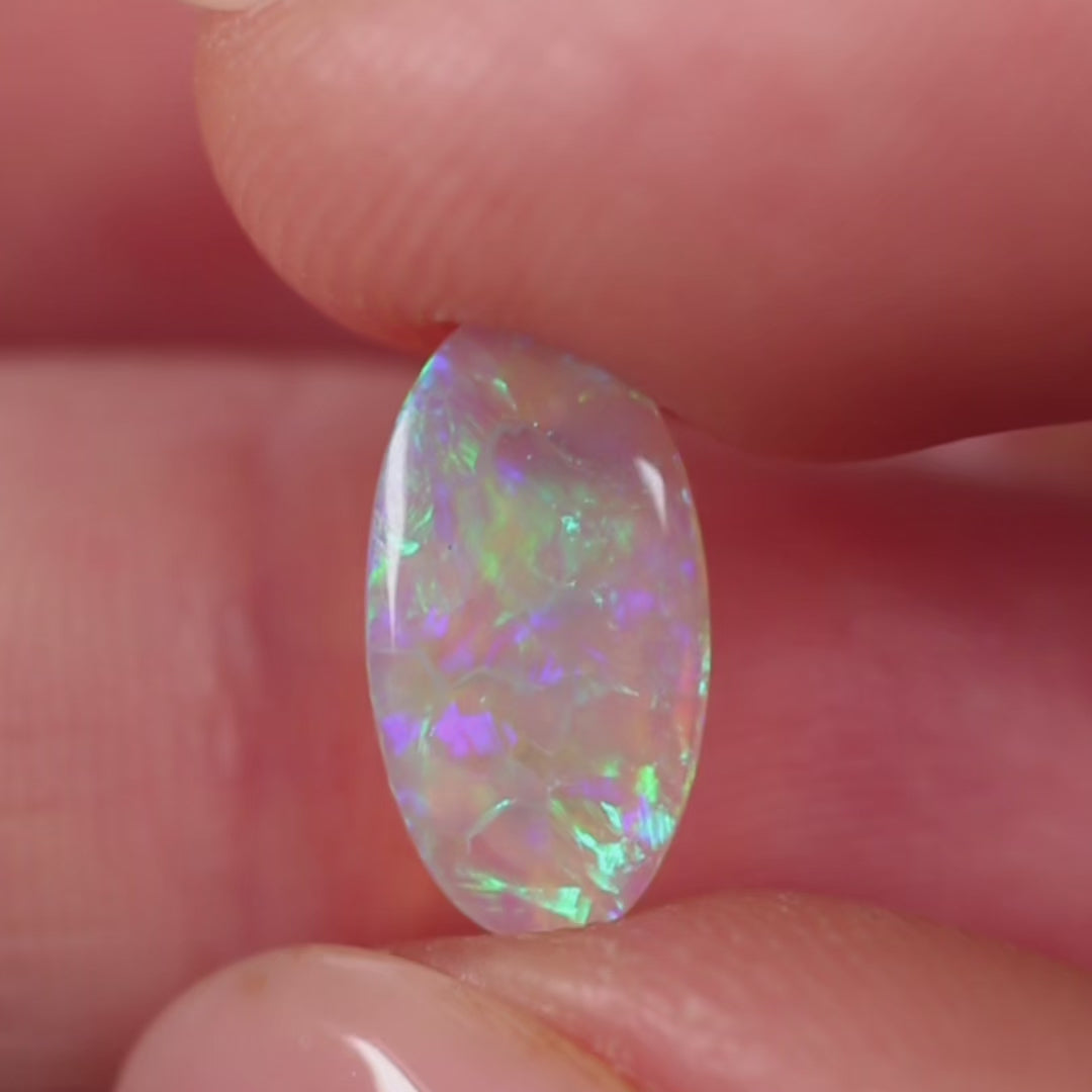 0.85ct Dark Crystal Opal - 6.5 x 11.7 x 2mm