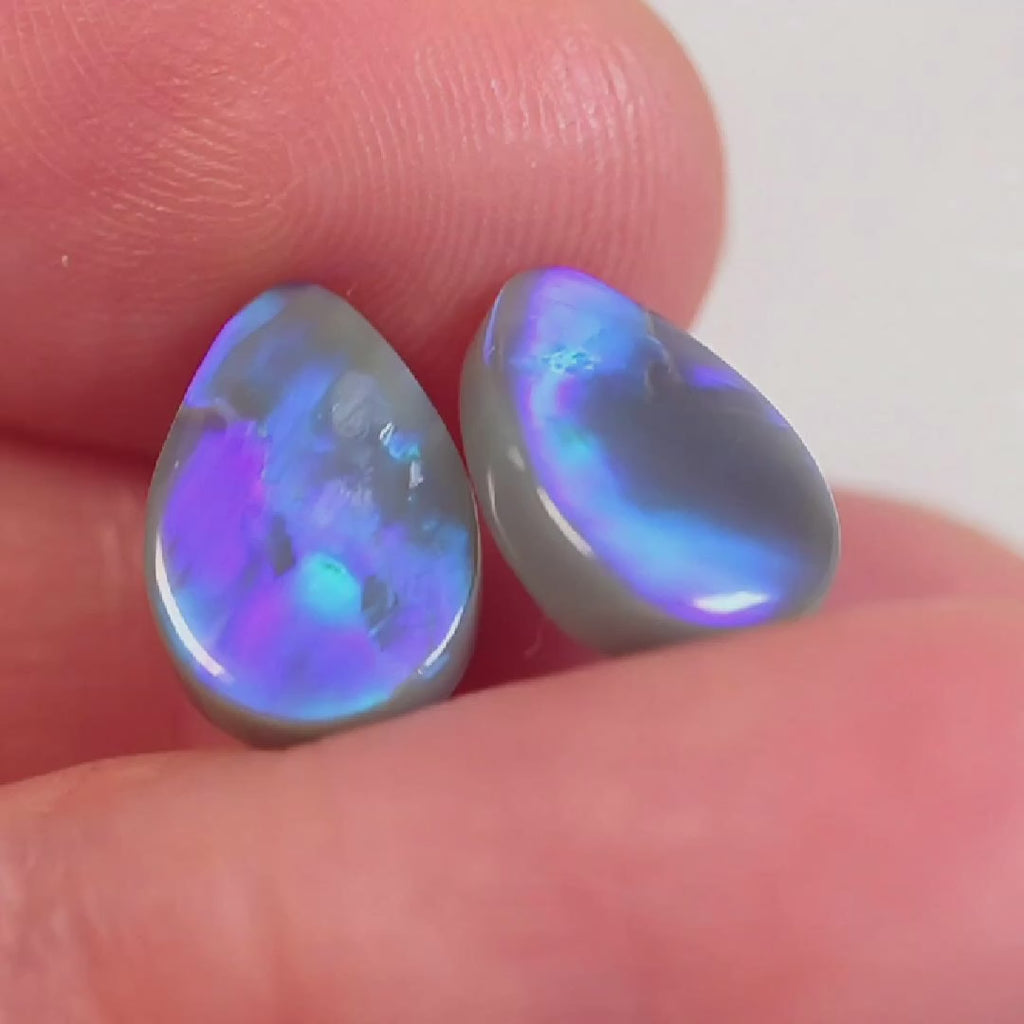 3.9ct Dark Opal - 8 x 11.3 x 3.2mm (Pair)