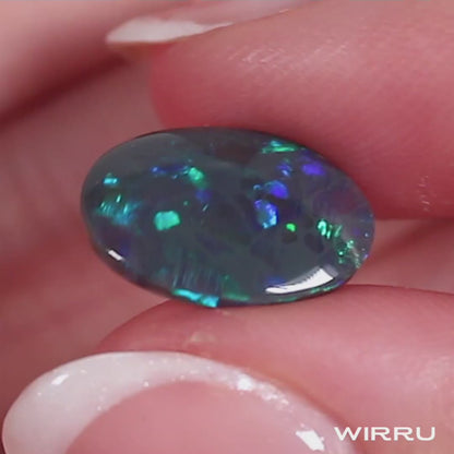 2.42ct Black Opal - 9.5 x 13.5 x 3mm