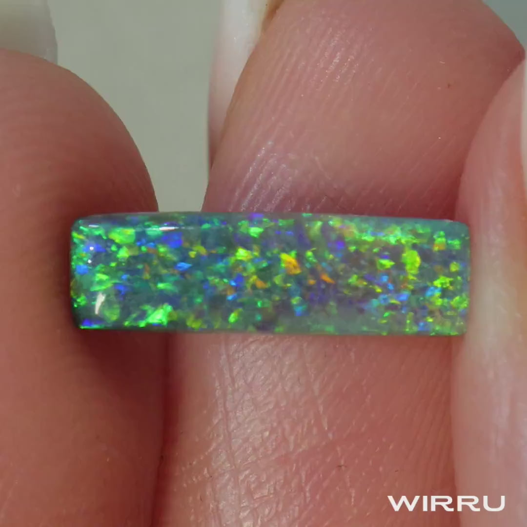 Australian Black Opal 1.56ct - Natural Solid Lightning Ridge Black Opal 4 x 13.5mm - October Birthstone - Loose Polished Gemstone Rectangle