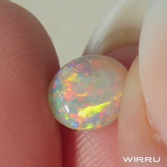 Australian Light Opal 1.06ct - 6.5 x 8mm - Natural Solid White Opal - Opal ring stone - Polished Gemstone - October Birthstone