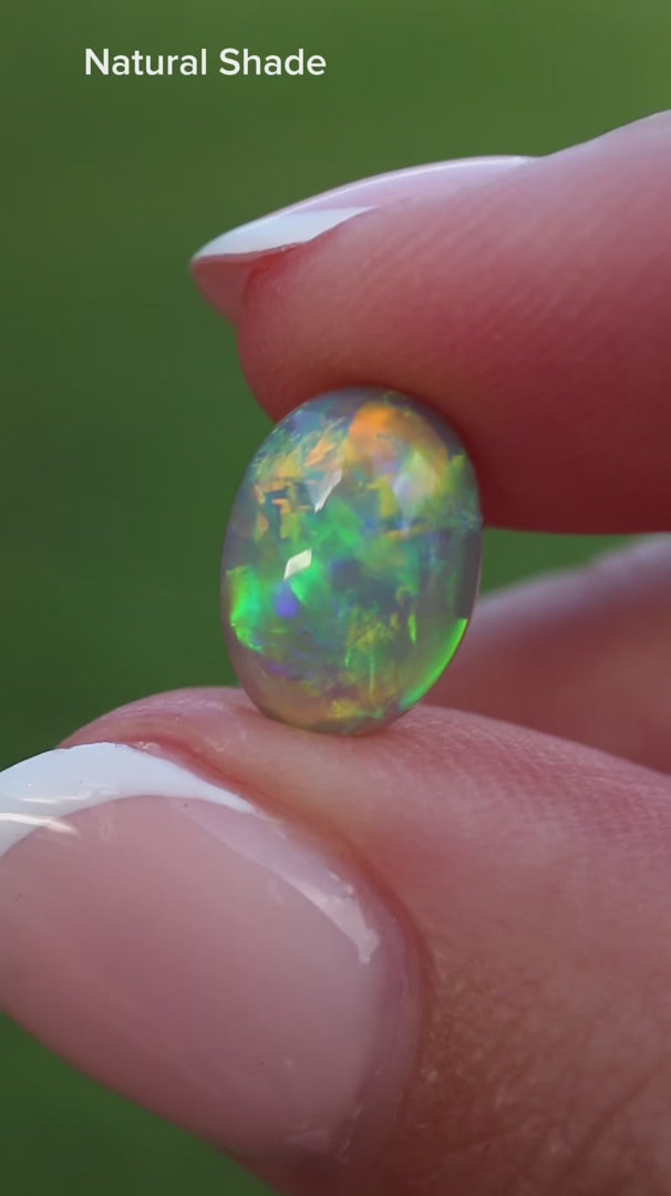 2.71ct Dark Crystal Opal - 10.7 x 7.9 x 5.5mm