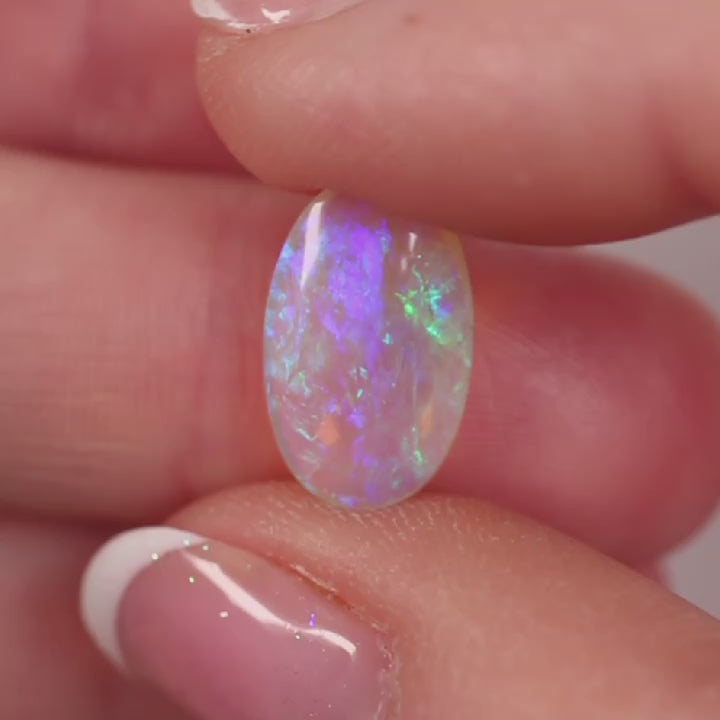 2.56ct Double Sided Crystal Opal - 9 x 14.5 x 4mm