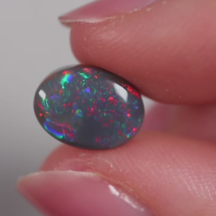 2.75ct Solid Black Opal - 8.4 x 11 x 4mm