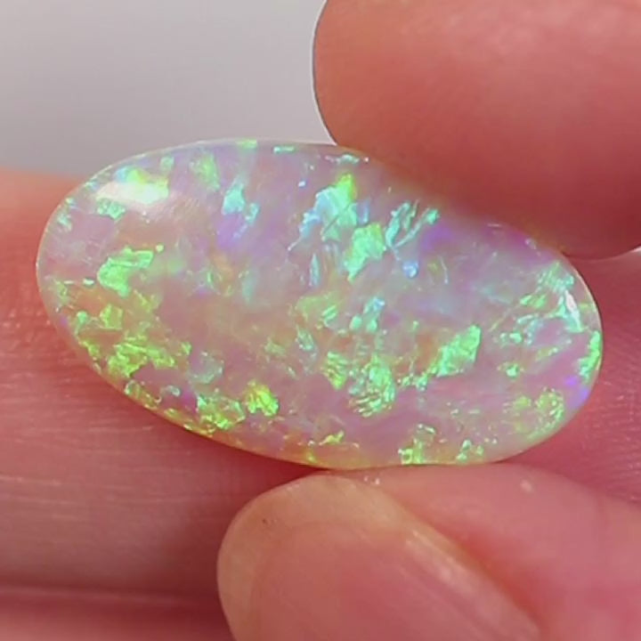 7.2ct Dark Crystal Opal - 12.3 x 22 x 4.4mm