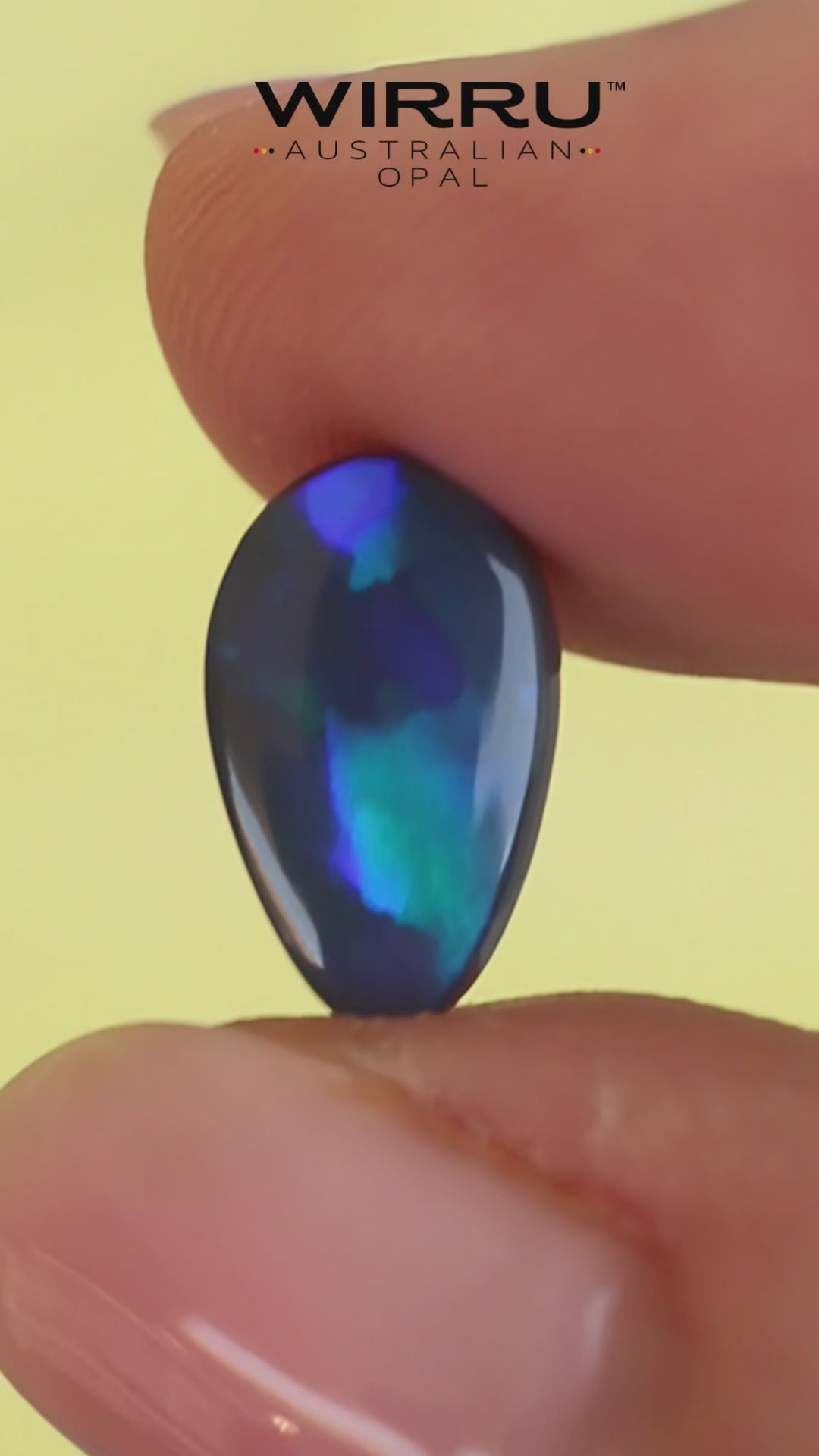 Lightning Ridge Black Opal 2.3ct Natural Solid Bright Purple Flagstone Drop Gem