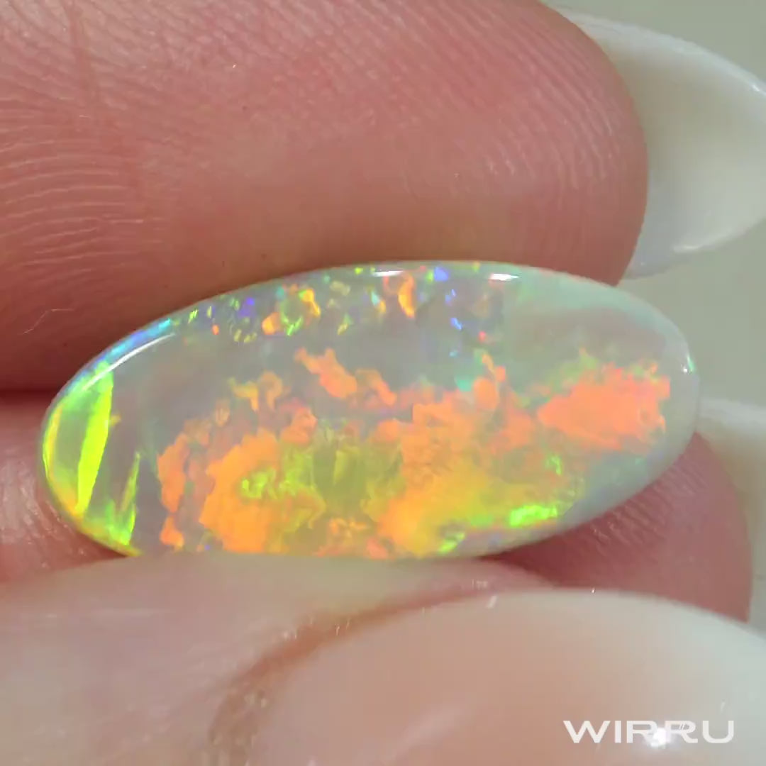 Australian Opal 3.88ct - 9 x 20mm Natural Solid Lightning Ridge Dark Opal - October Birthstone - Loose Polished Gemstone - Gem-grade Opal
